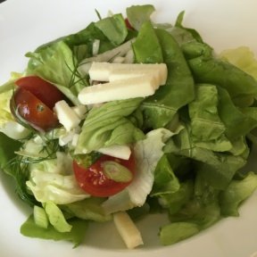 Gluten-free salad from Atrio Wine Bar & Restaurant at the Conrad Hotel